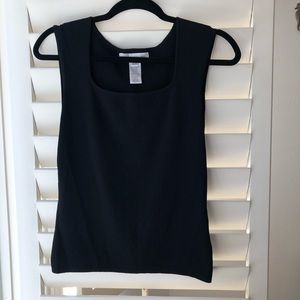 Black Scoop Neck Sleeveless Tank